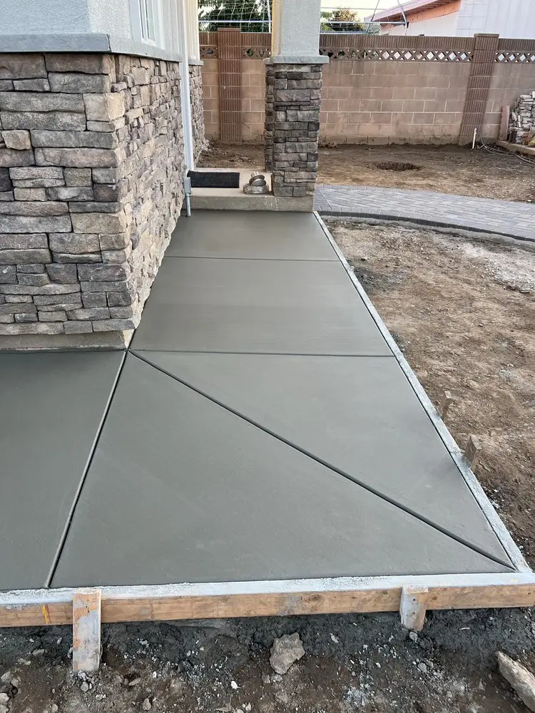 Precision-cut concrete walkway