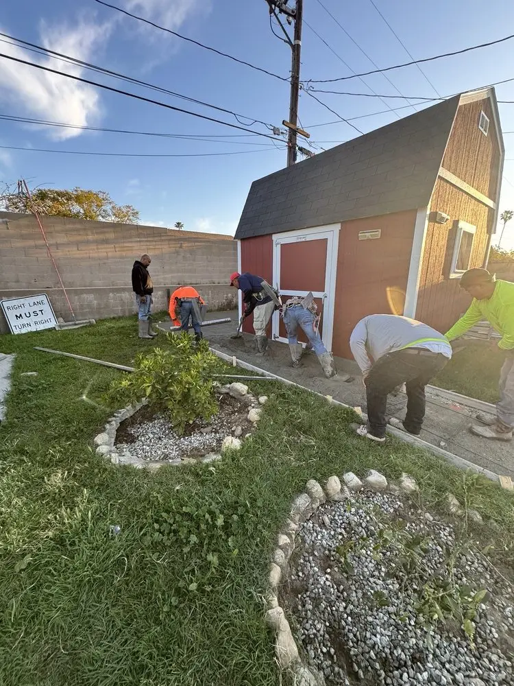 Crew preparing landscape for construction