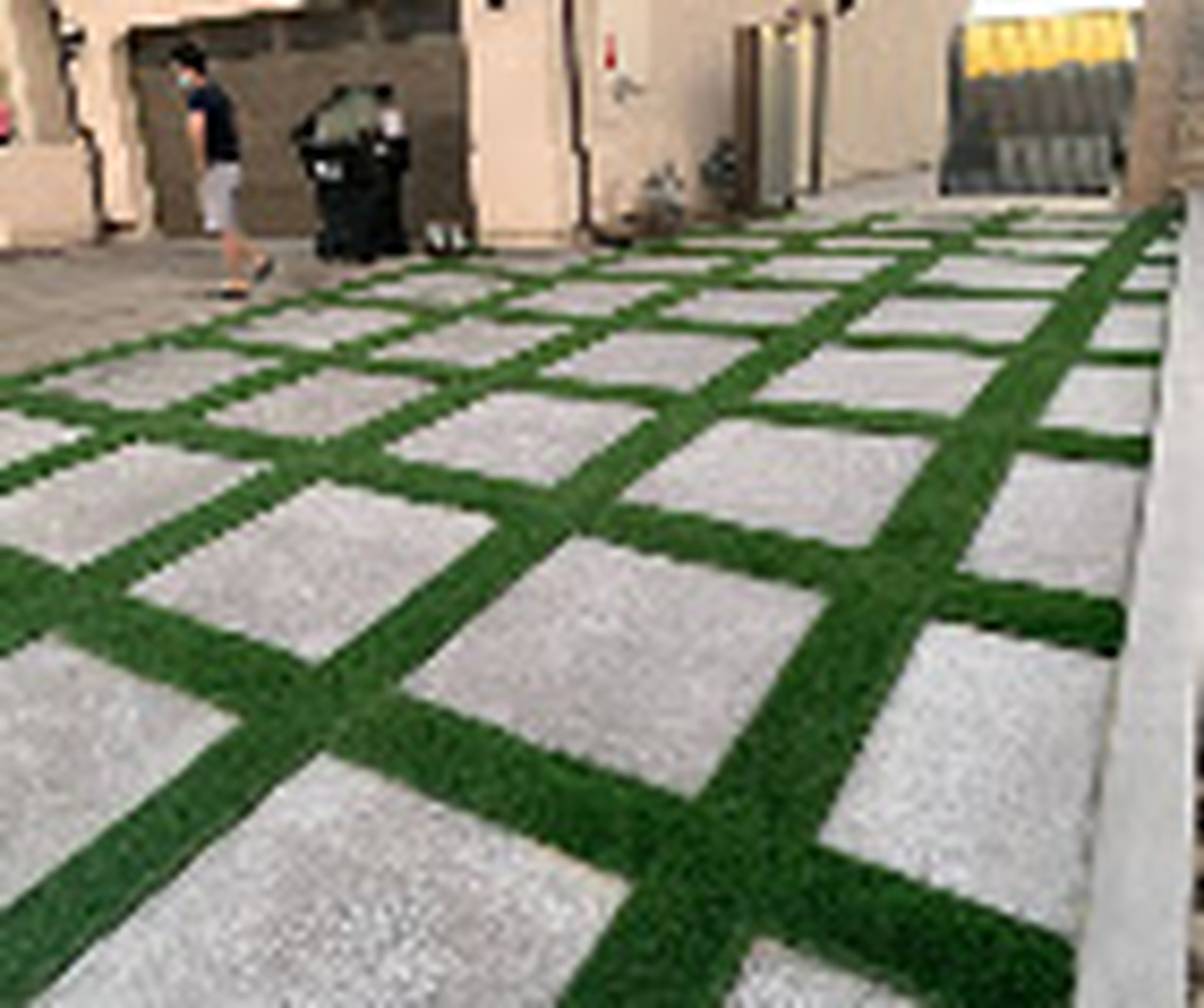 Concrete and turf