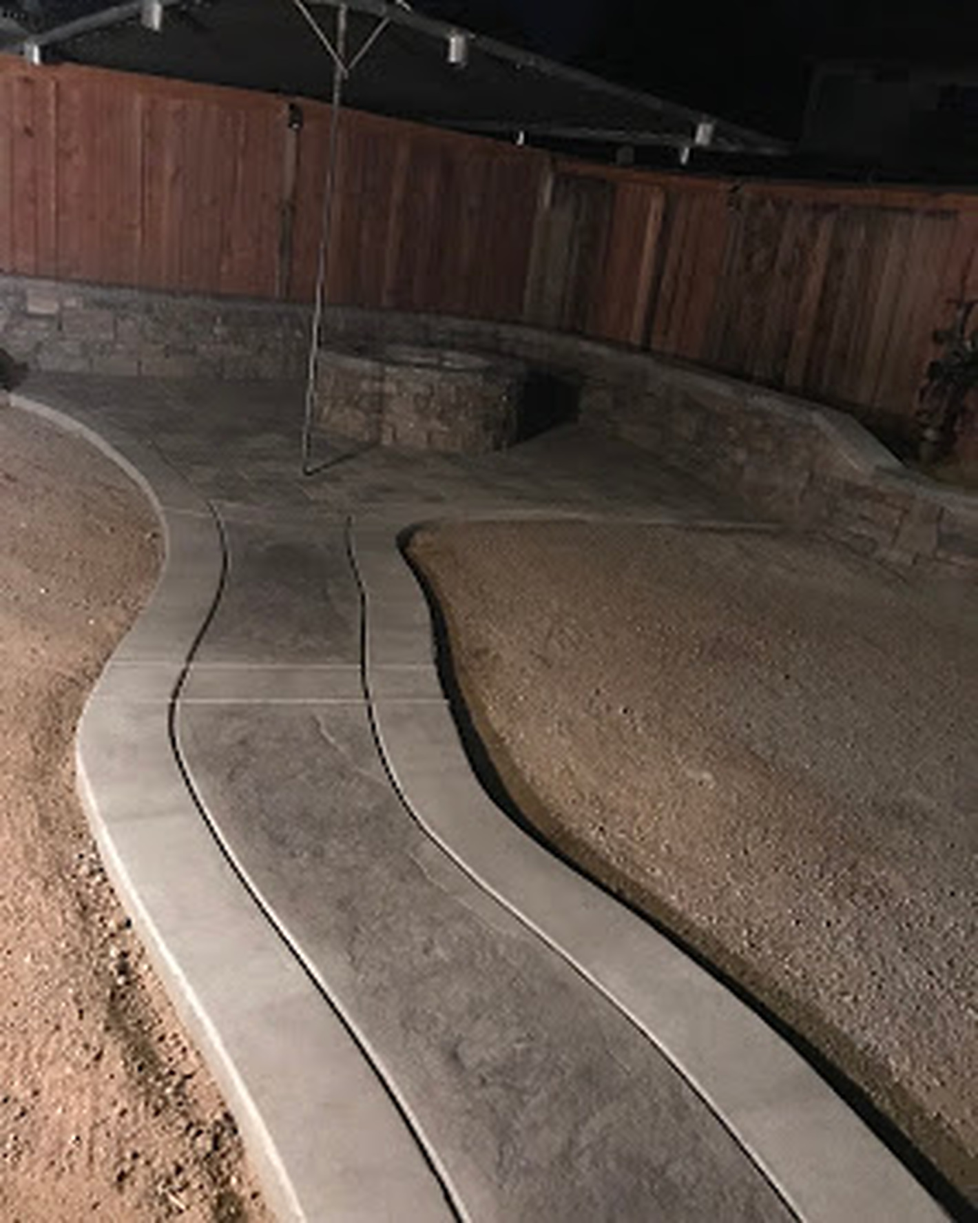 Decorative concrete walkway